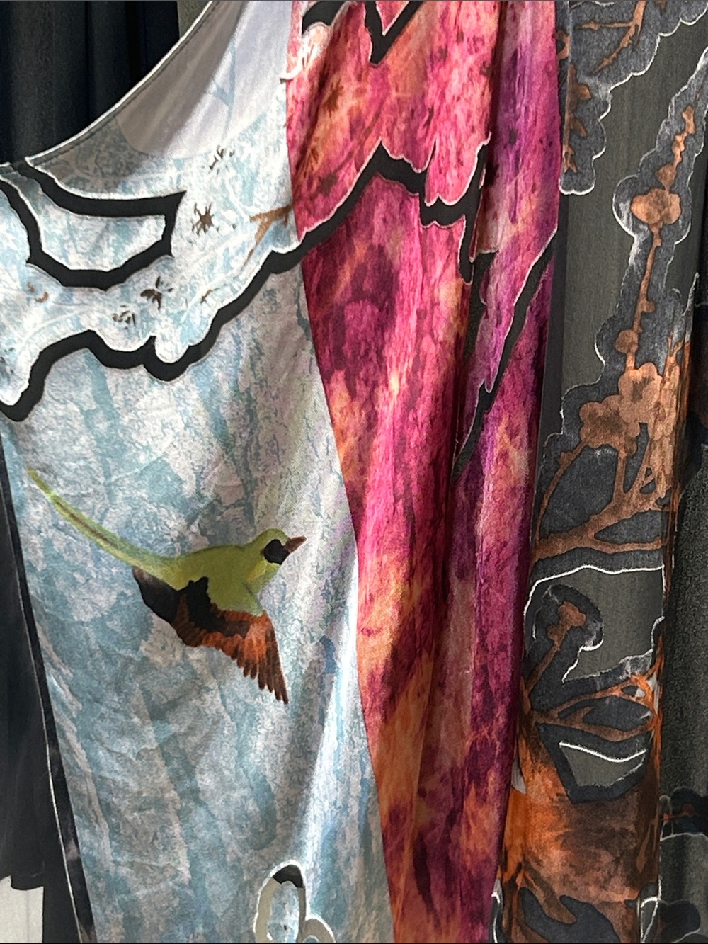 Citron Santa Monica Hummingbird Sheer Silk Blend Cardigan M - Picture 4 of 12